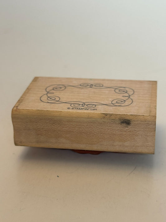 Stampin Up Rubber Stamp Decorative Frame Small Oval Swirls Card Making Craft