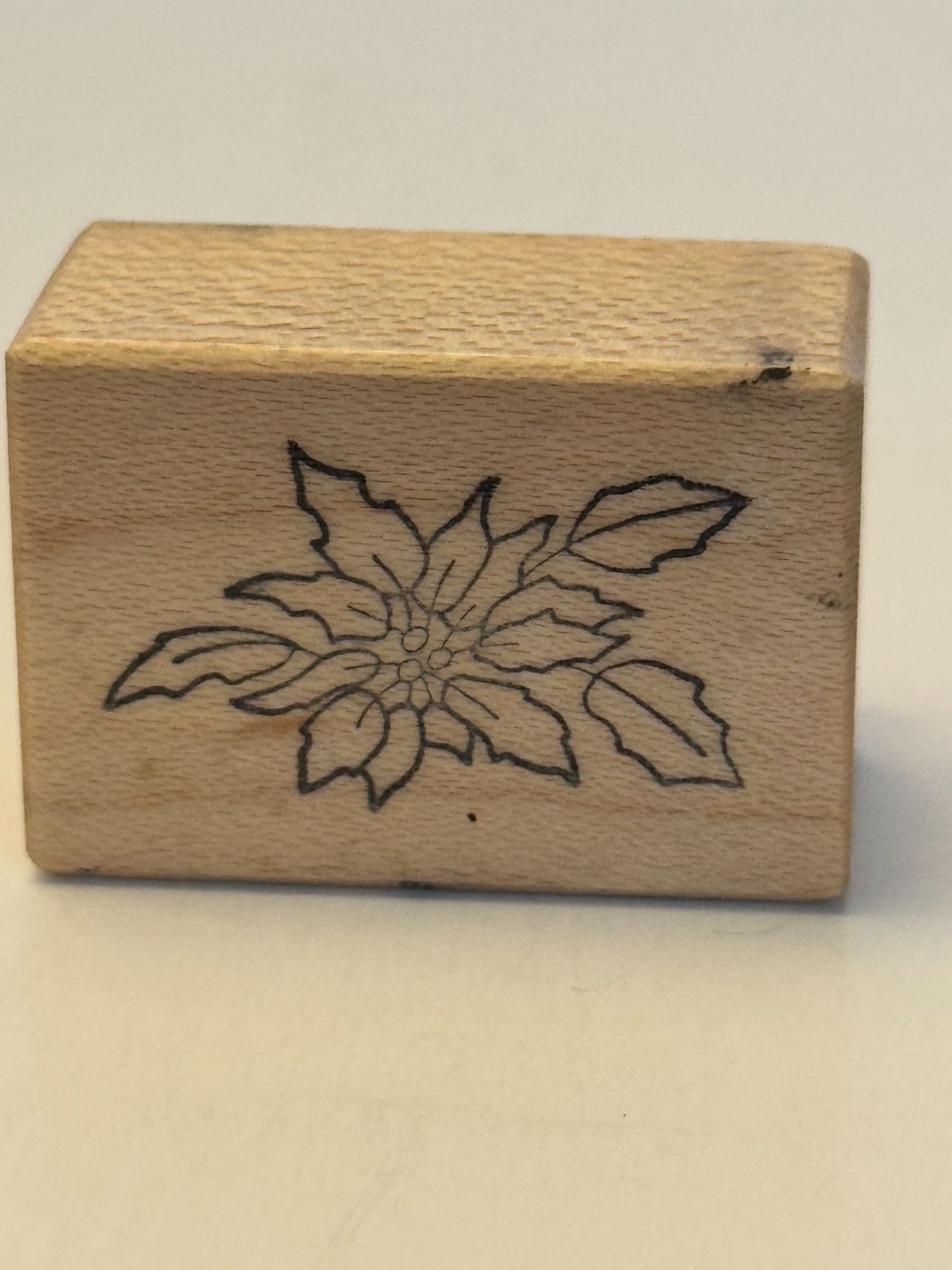 PSX Rubber Stamp Poinsettia Flower Christmas Gift Tag Card Making Small B-376