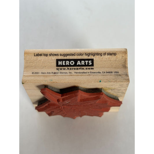 Hero Arts Wooden Rubber Stamp Leaf Poetic Prints Small Liquid Amber Fall E2252