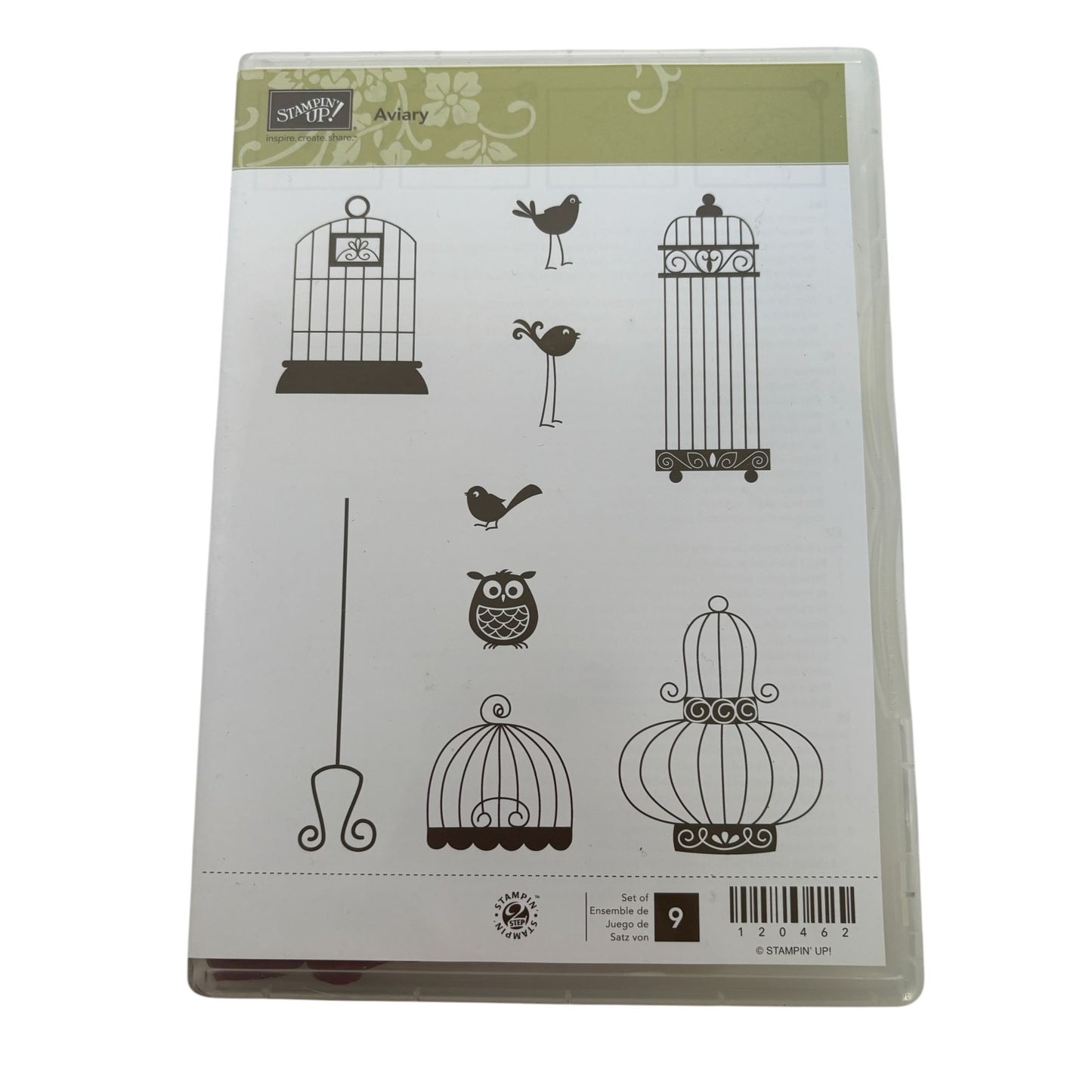 Stampin Up Clear Mount Rubber Stamp Set Aviary Birdcages Birds Owl Card Making 9