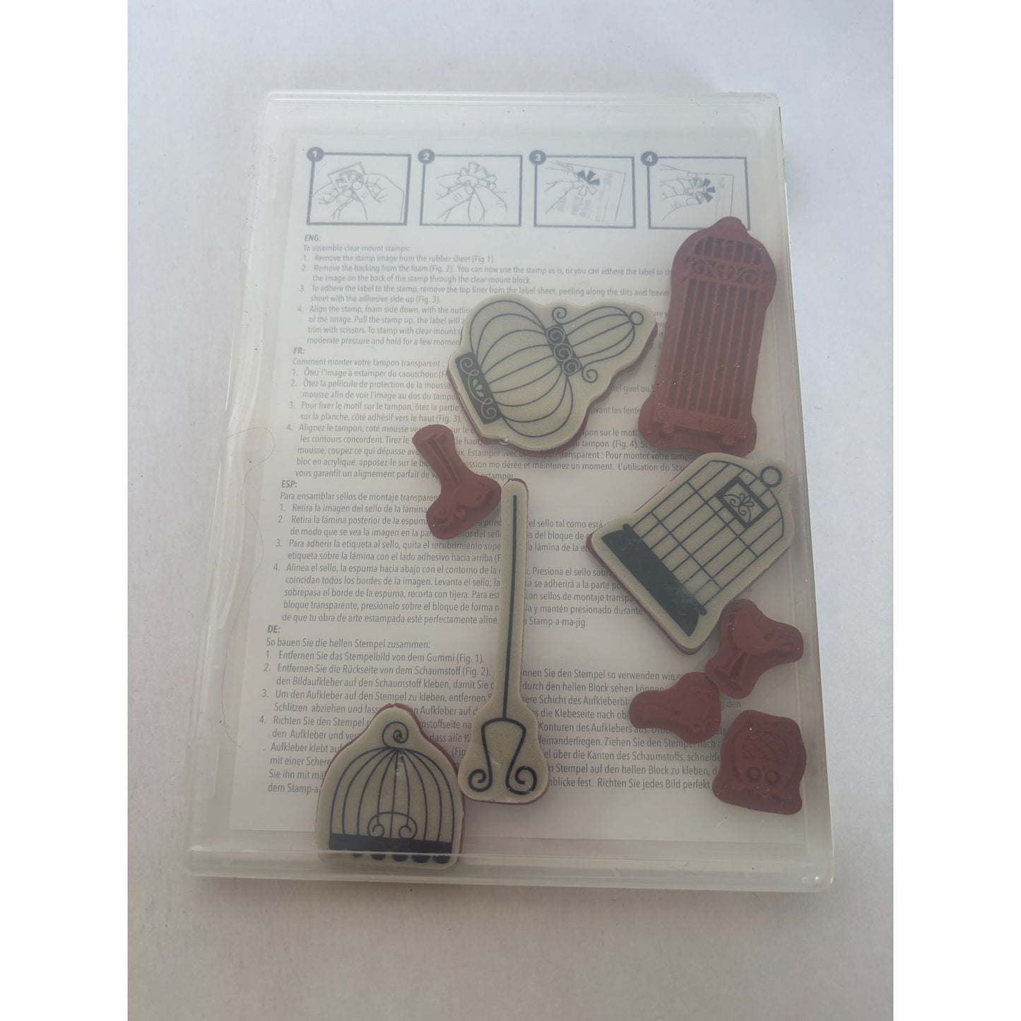 Stampin Up Clear Mount Rubber Stamp Set Aviary Birdcages Birds Owl Card Making 9