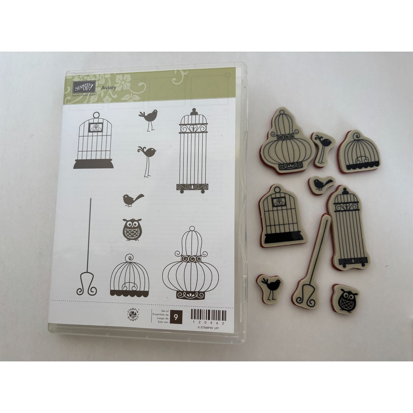 Stampin Up Clear Mount Rubber Stamp Set Aviary Birdcages Birds Owl Card Making 9