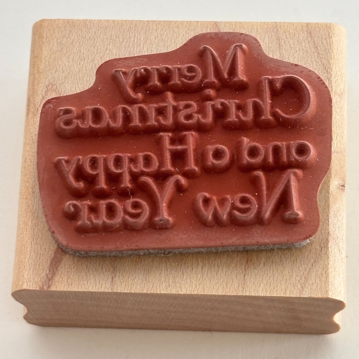 Stampin Up Rubber Stamp Merry Christmas and Happy New Year Card Making Words