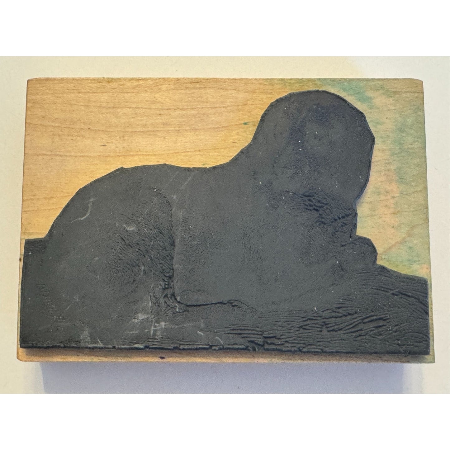Magenta Rubber Stamp Dog Illustration Pet Companion Animal Nature Card Making