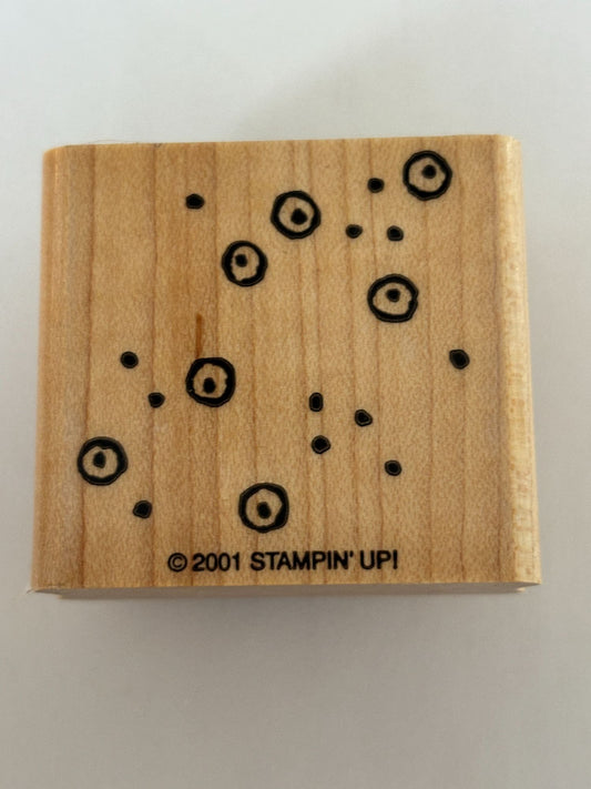 Stampin Up Rubber Stamp Circle Dot Background Bubbles Card Making Abstract Wood