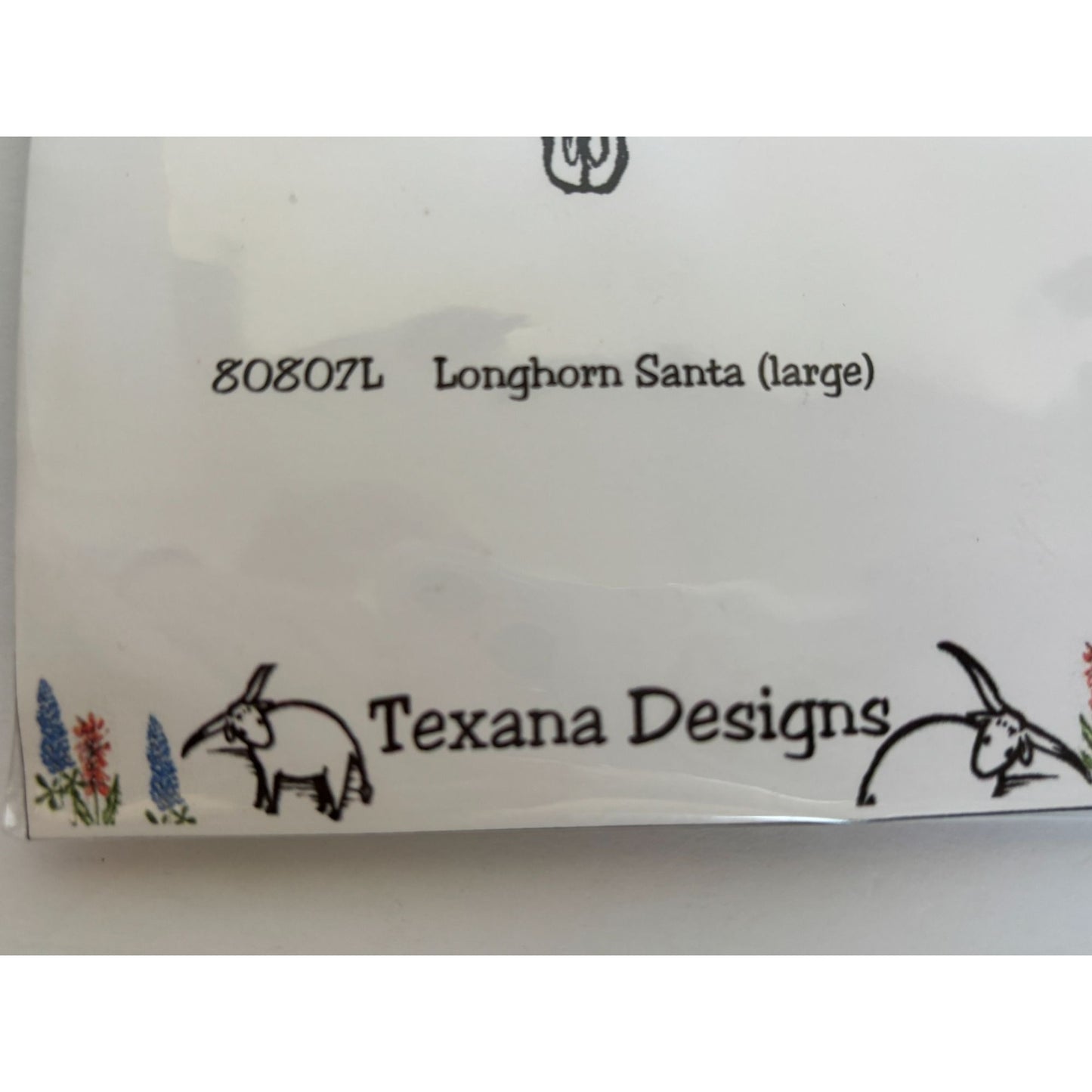 Texana Designs Rubber Stamp Longhorn Santa Large Texas Christmas Southwestern