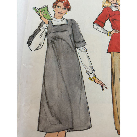 Butterick Sewing Pattern 4024 Maternity Jumper Square Neck 14 Vintage Easy Uncut