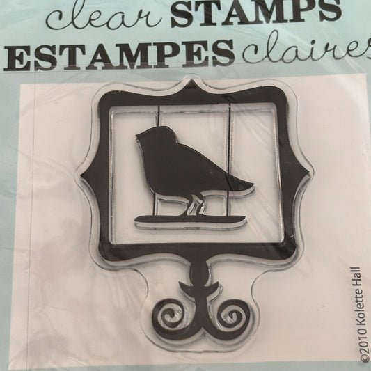 Studio G Clear Stamp Bird Silhouette in Ornate Frame Vintage Style Cardmaking Scrapbooking Small