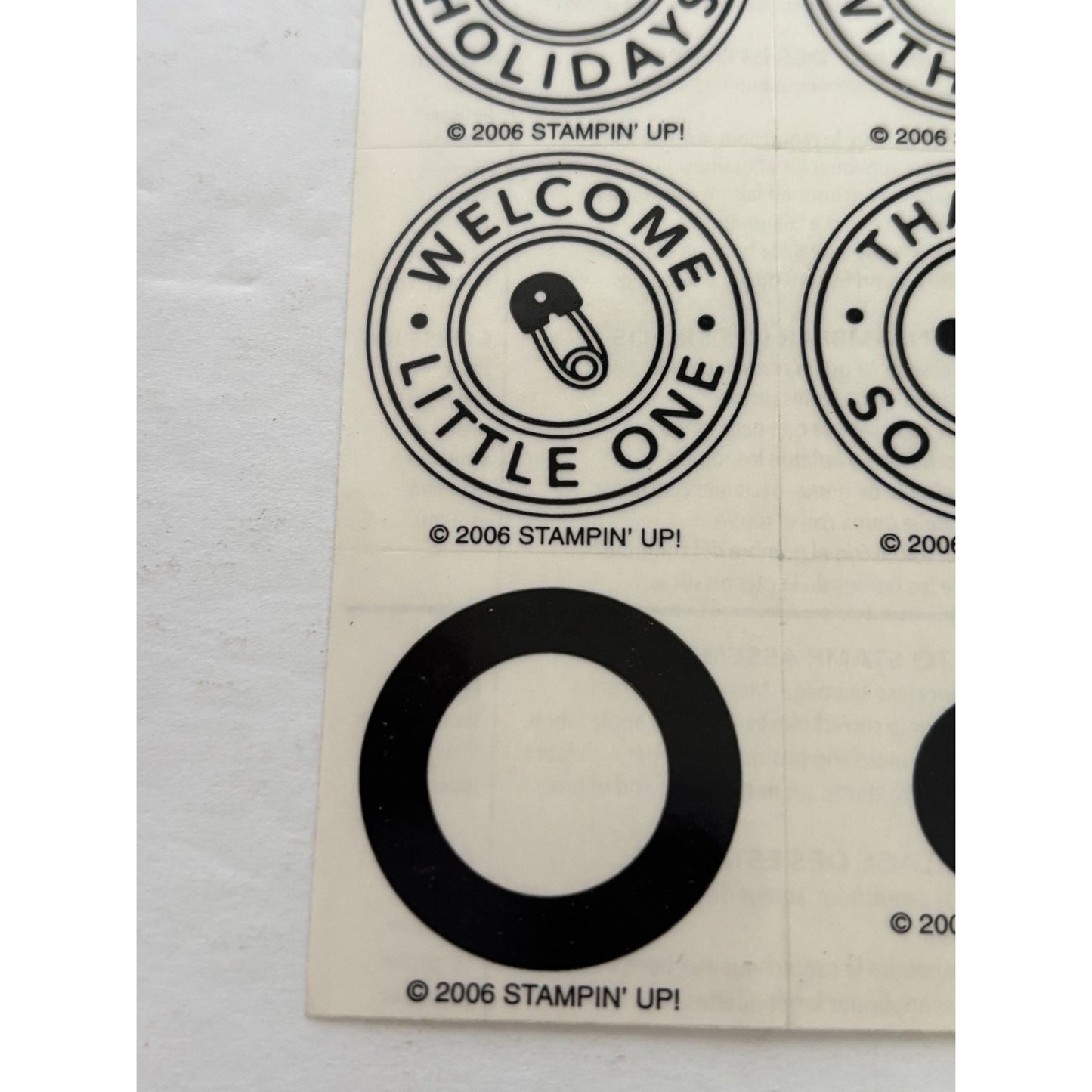 Stampin Up Rubber Stamp Set Two Step Stampin Riveting Gift Tag Card Word Circles