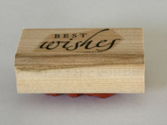 Stampin Up Rubber Stamp Best Wishes Graduation Card Making Words Wedding Wooden