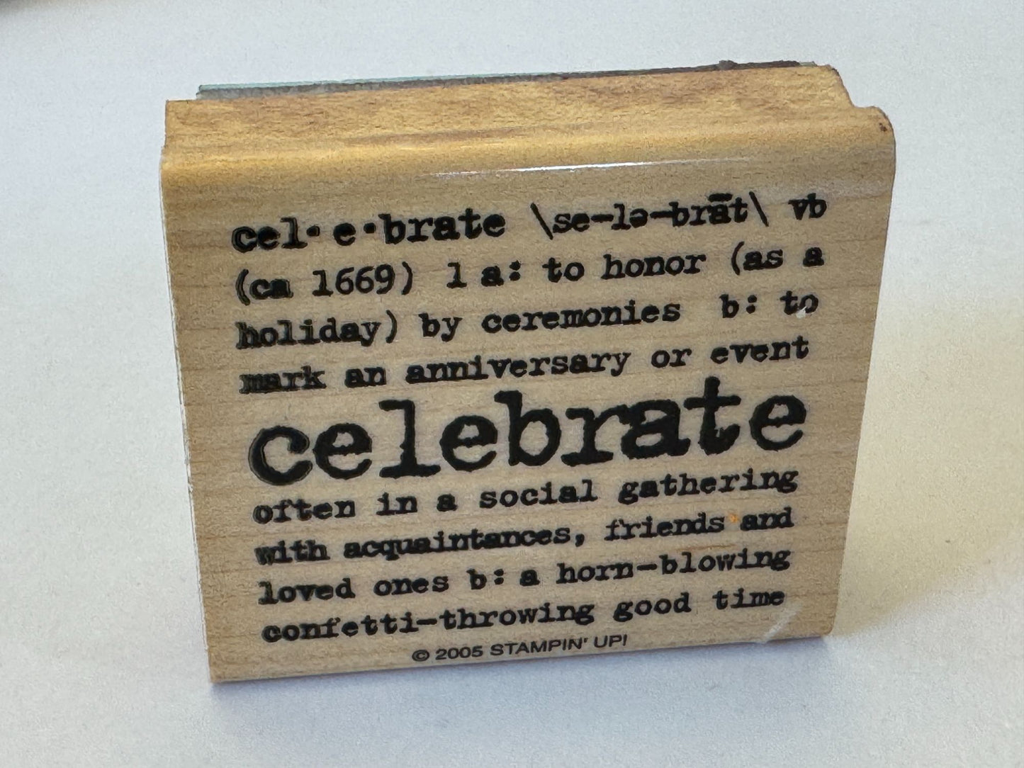 Stampin Up Rubber Stamp Celebrate Definition Words Anniversary Event Card Making