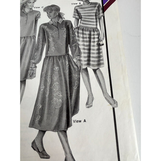 Stretch and Sew Sewing Pattern 1552 Skimmer Dresses Tops 1990 UC Bust 30-46 inch