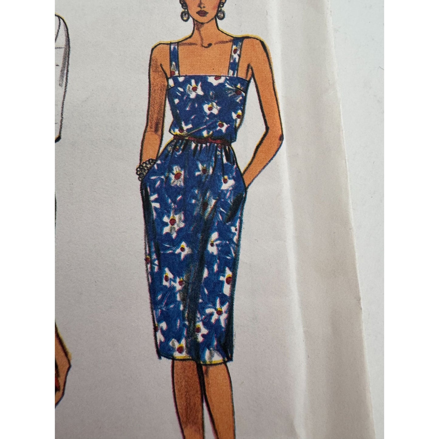 Vogue Sewing Pattern 9632 Misses Jacket Straight Dress 1980s Vintage 8 10 12 UC