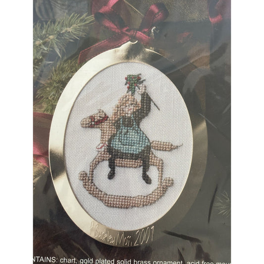 P Buckley Moss Christmas Ornament Kit Girl Rocking Horse Limited Edition 2001