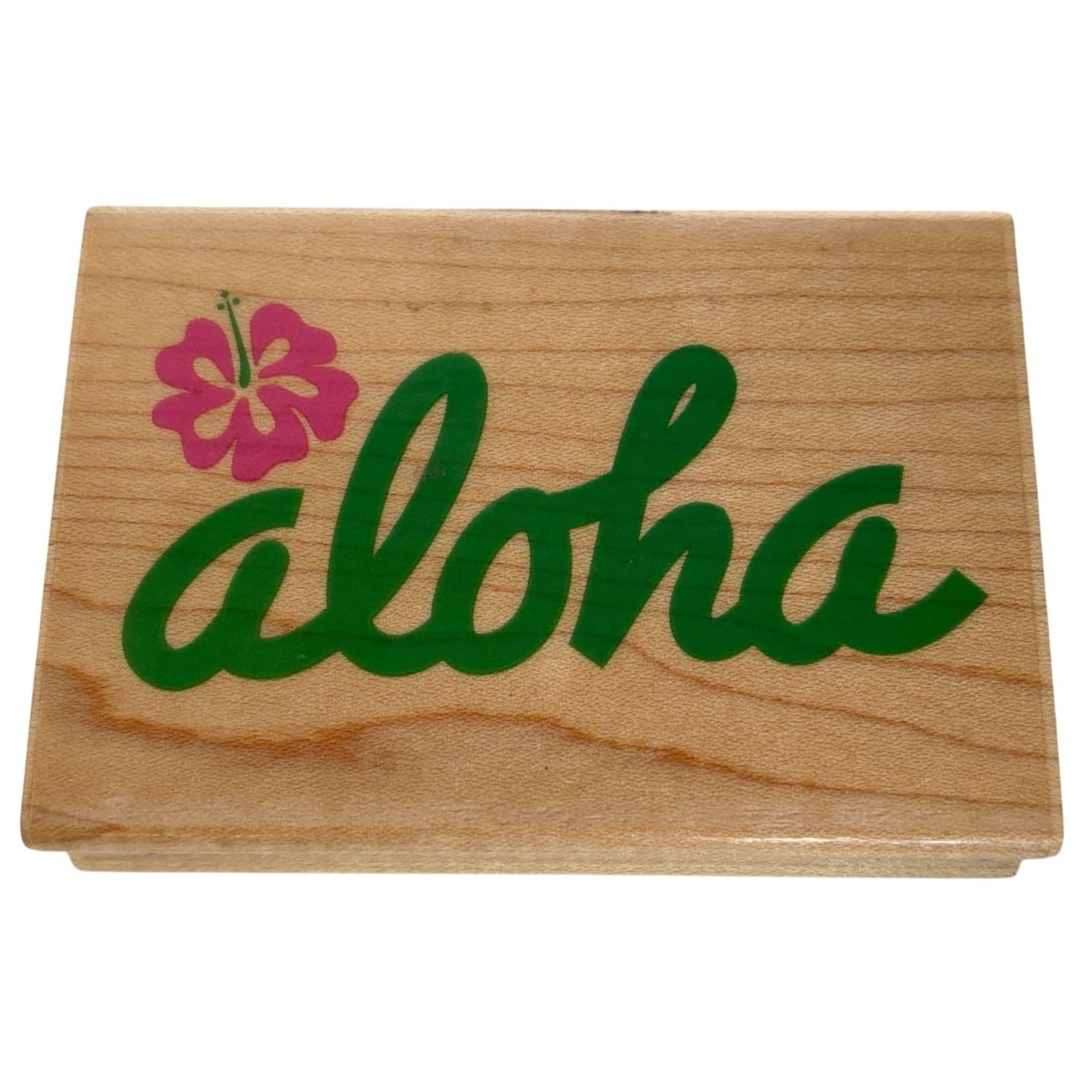 Delta Rubber Stamp Aloha Hawaiian Word Card Making Sentiment Hello Flower Beach
