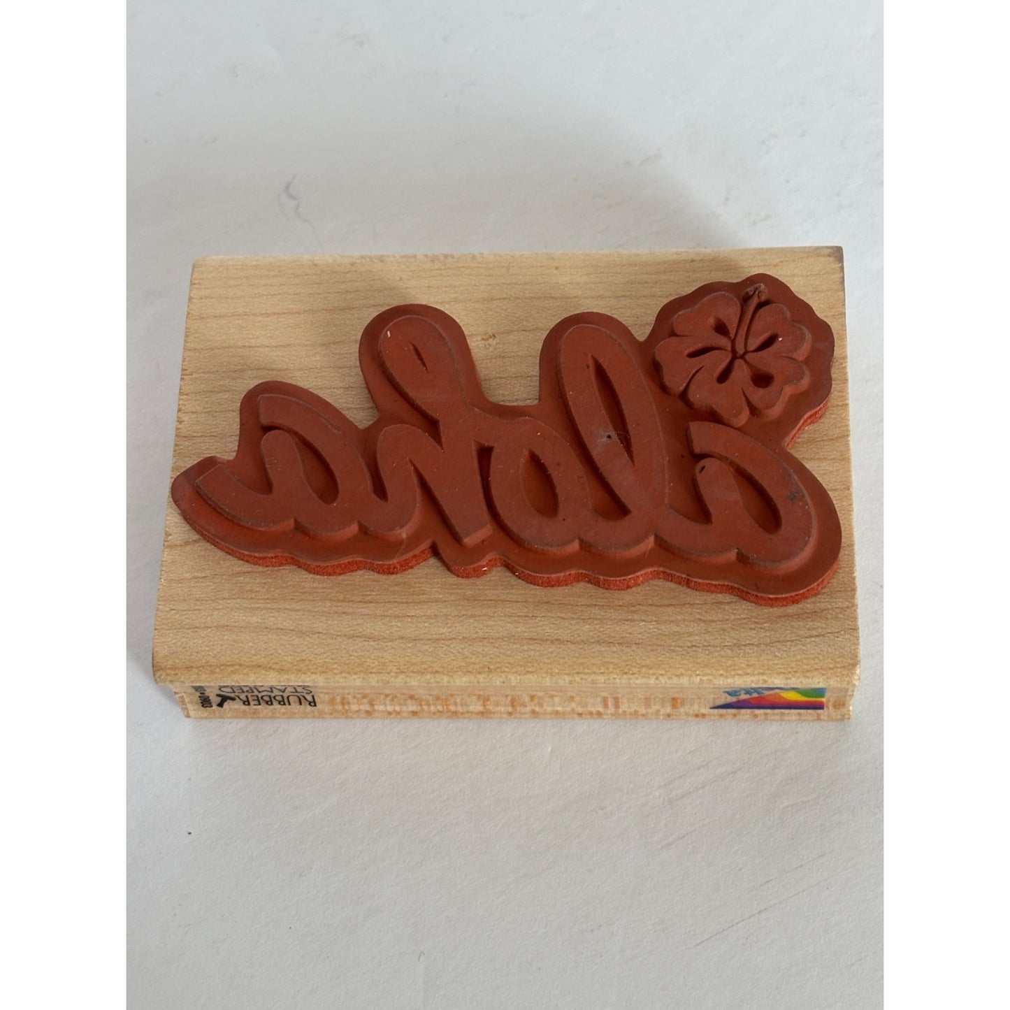 Delta Rubber Stamp Aloha Hawaiian Word Card Making Sentiment Hello Flower Beach