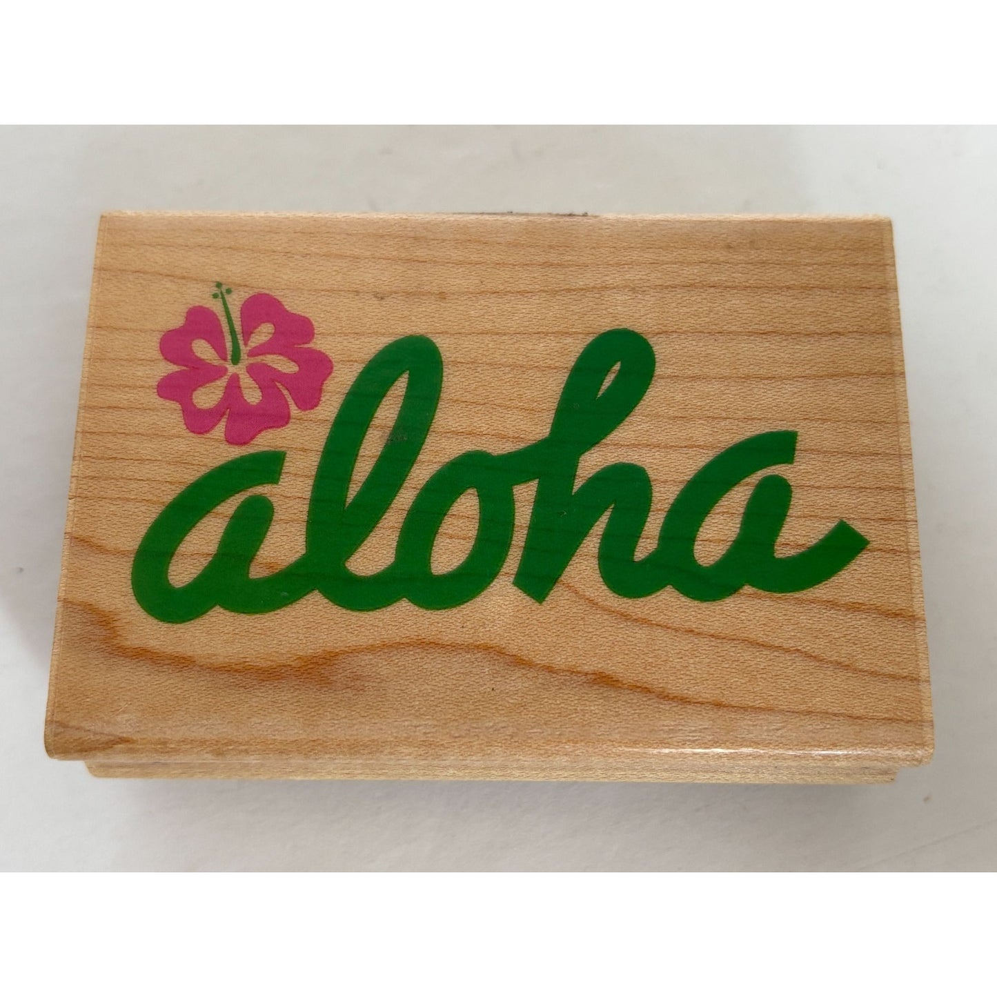 Delta Rubber Stamp Aloha Hawaiian Word Card Making Sentiment Hello Flower Beach