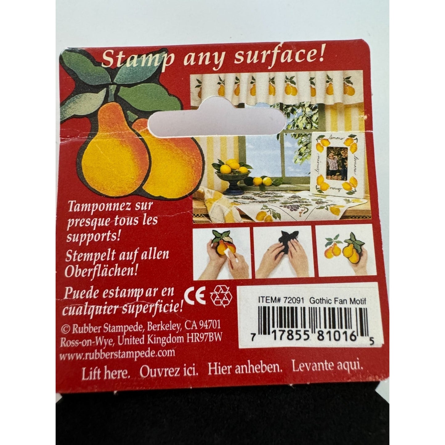 Rubber Stampede Decorative Stamp Foam Gothic Fan Motif Stamp any Surface 4.5 in