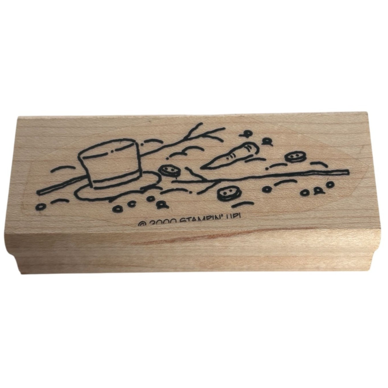 Stampin Up Rubber Stamp Melted Snowman Hat Buttons Carrot Melting Snow Funny