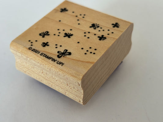 Stampin Up Rubber Stamp Butterfly Background Dots Butterflies Spring Nature Wood
