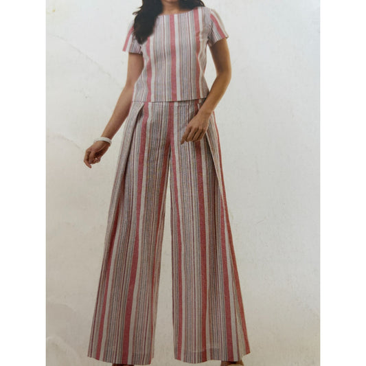 McCalls Sewing Pattern MP668 Round Neck Shirt Top Back Zipper Pants Work 6-14 UC