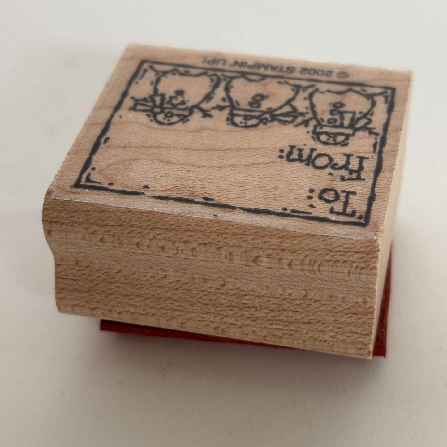 Stampin Up Rubber Stamp Christmas Snowman Family To From Gift Tag Card Making