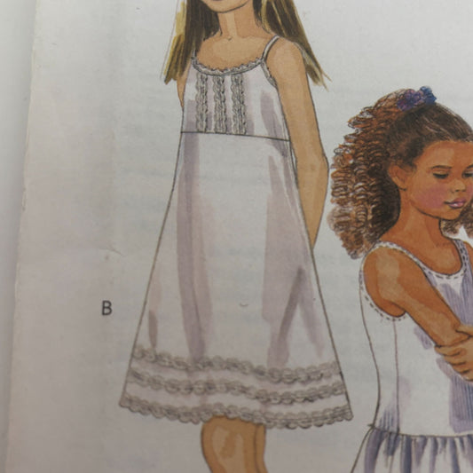 McCalls Sewing Pattern 4113 Girls Dress Slip A-Line Flared Petticoat 3 4 5 6 UC