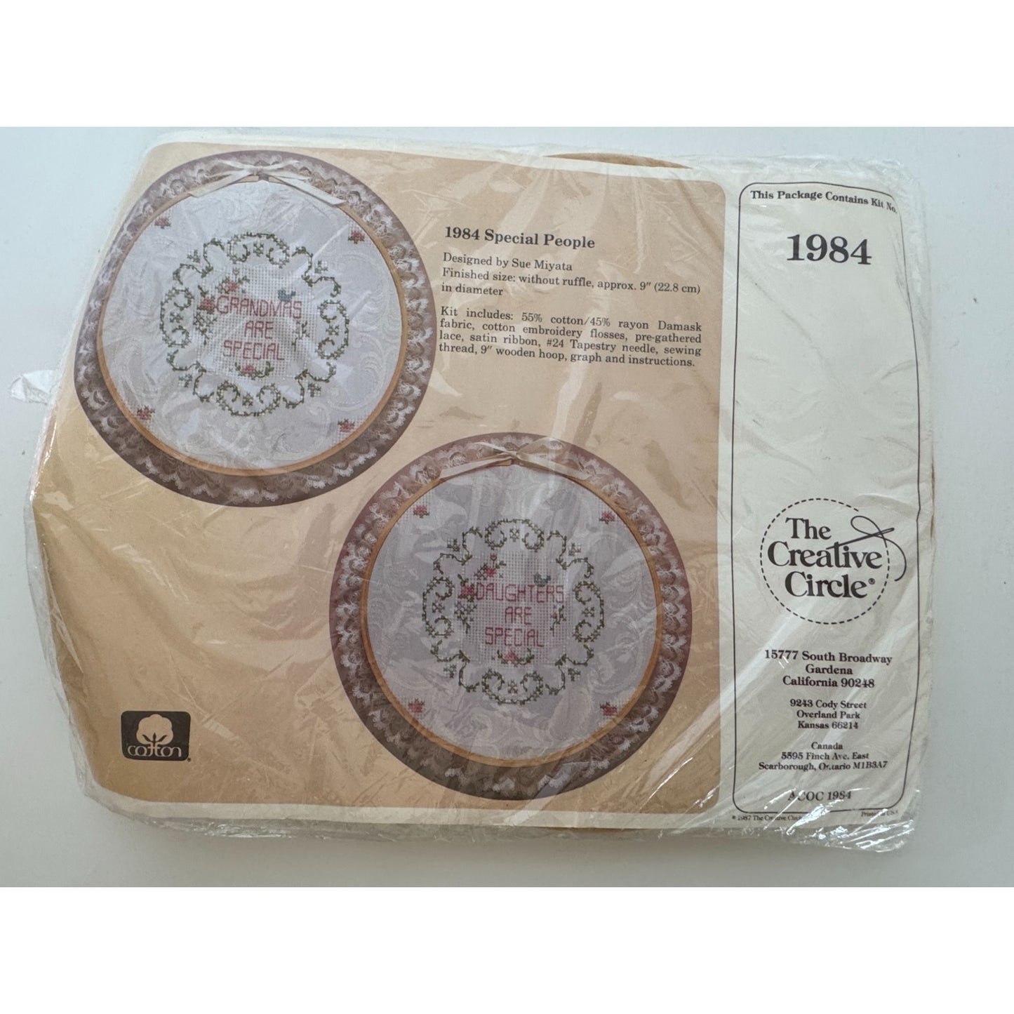 The Creative Circle Cross Stitch Kit Special People Grandma Daughter Family Vtg
