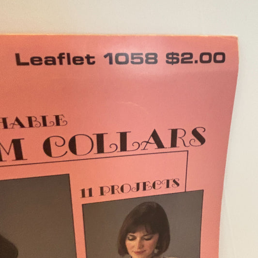Leisure Arts Sewing Pattern 1058 Detachable Heirloom Collars Recycle Upcycle Sew