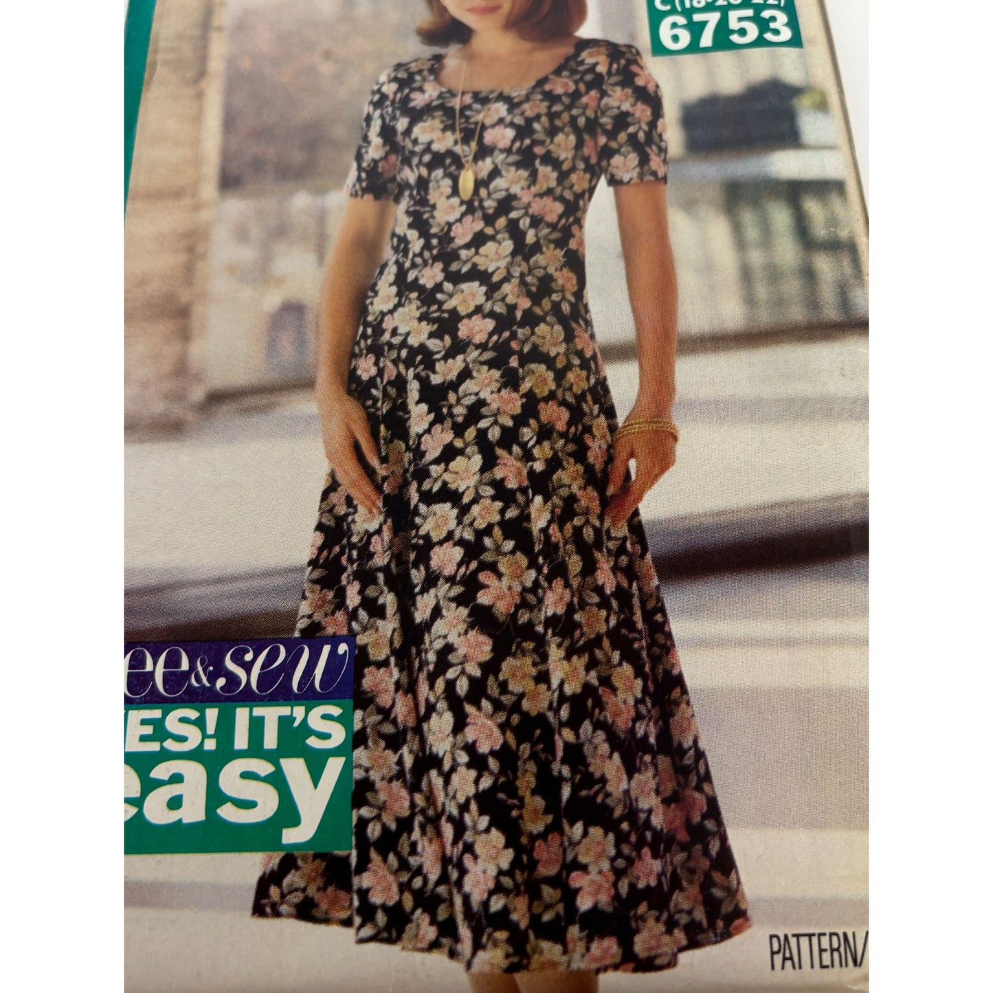 Butterick See and Sew Sewing Pattern 6753 Dress Very Easy Sizes 18 20 22 Uncut