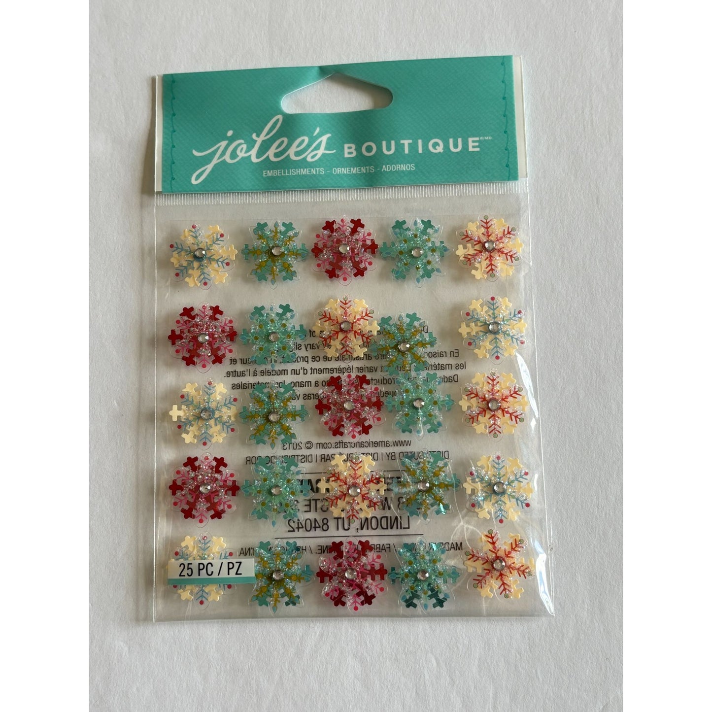 Jolees Boutique Embellishments Snowflake Mini Repeats Christmas Card Making Art