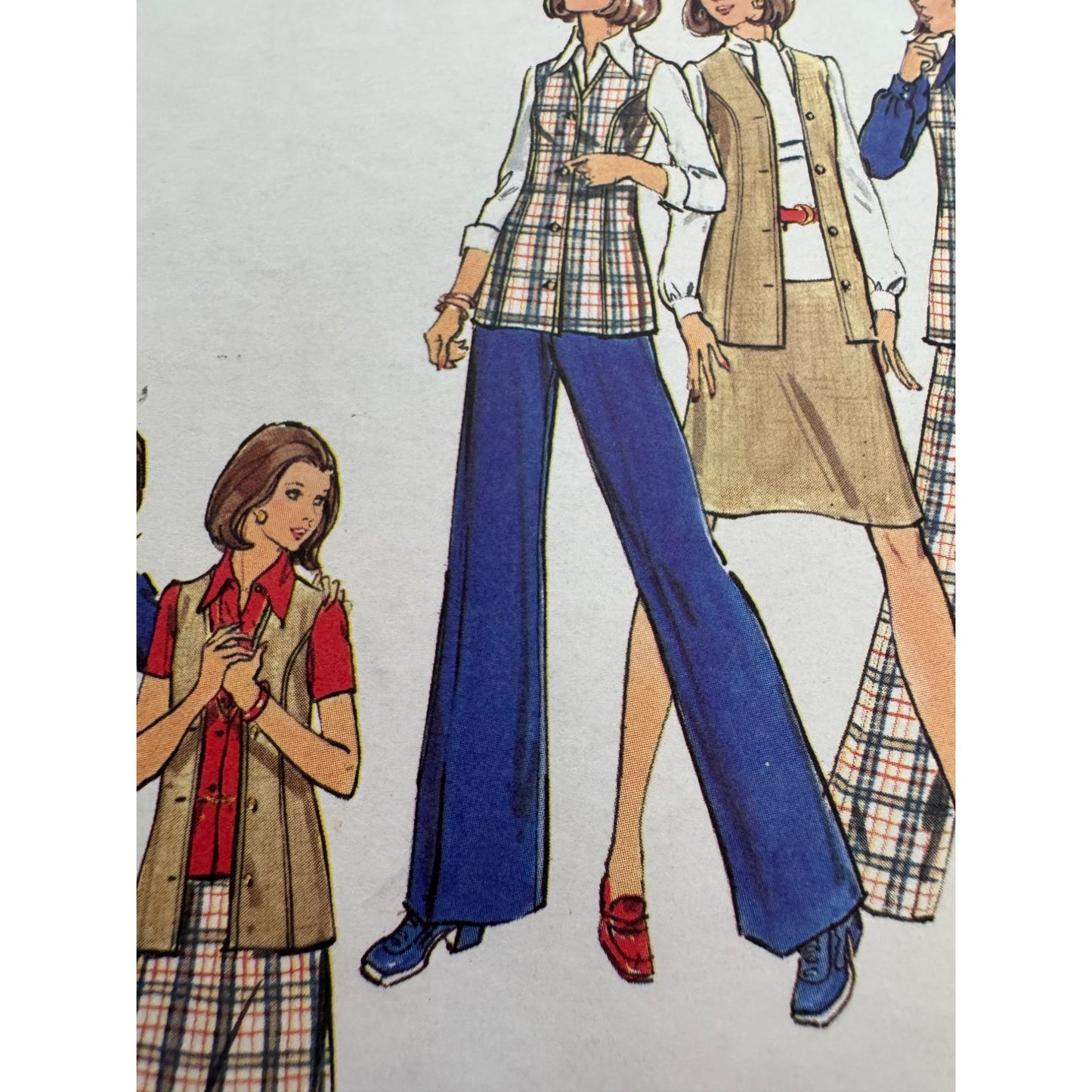 Butterick Pattern 3109 Misses Vest Skirt Pants Shorts 1970s Outfit Size 16.5 UC