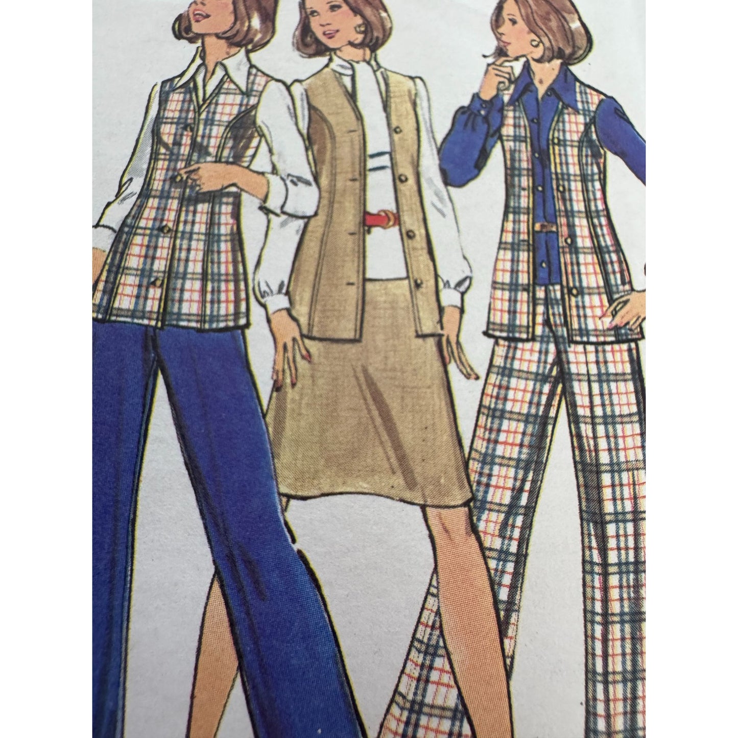 Butterick Pattern 3109 Misses Vest Skirt Pants Shorts 1970s Outfit Size 16.5 UC