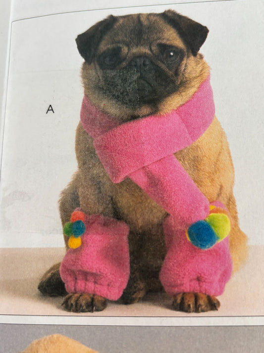 McCalls Sewing Pattern M5776 Crafts Pet Clothing Dog Coats Scarf Leg Warmers UC