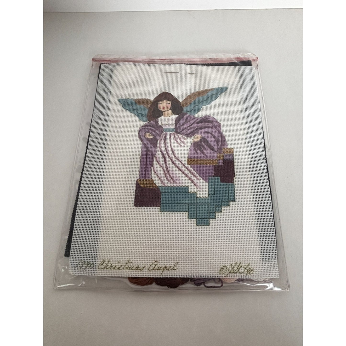 Stitchin Stuff Needlepoint Kit Christmas Angel Joan Thomasson 1990 Canvas New
