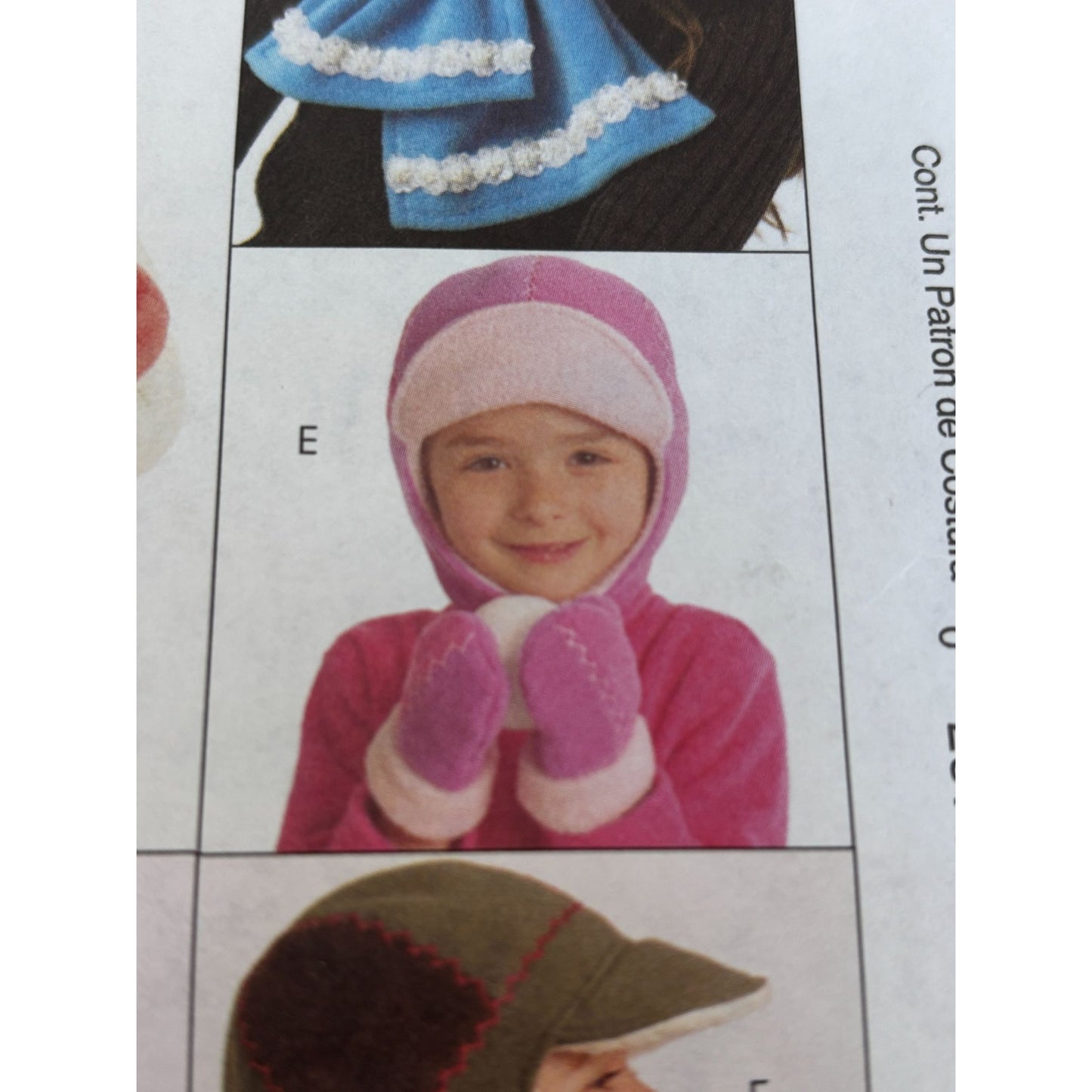 McCalls Sewing Pattern M5772 Kids Winter Hat Scarf Mittens Pompoms Girls Uncut