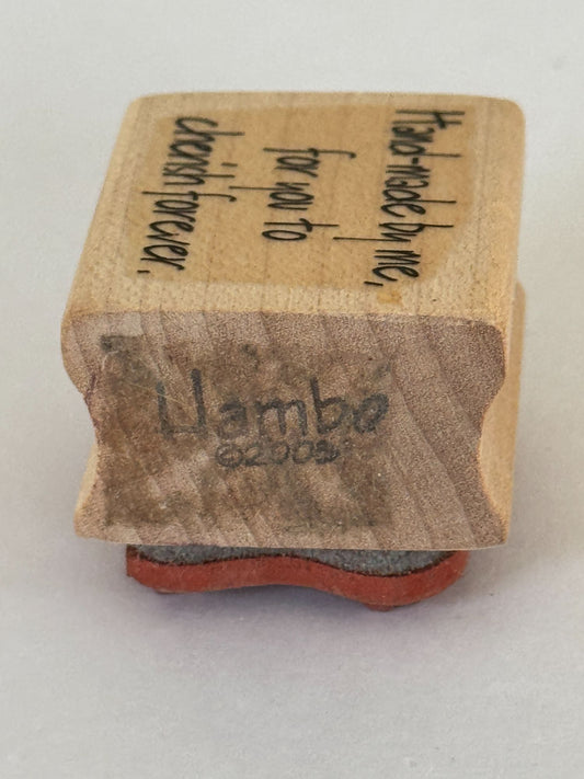 Hambro Rubber Stamp Handmade By Me Crafter Gift Tag Card Making Funny Craft Fair