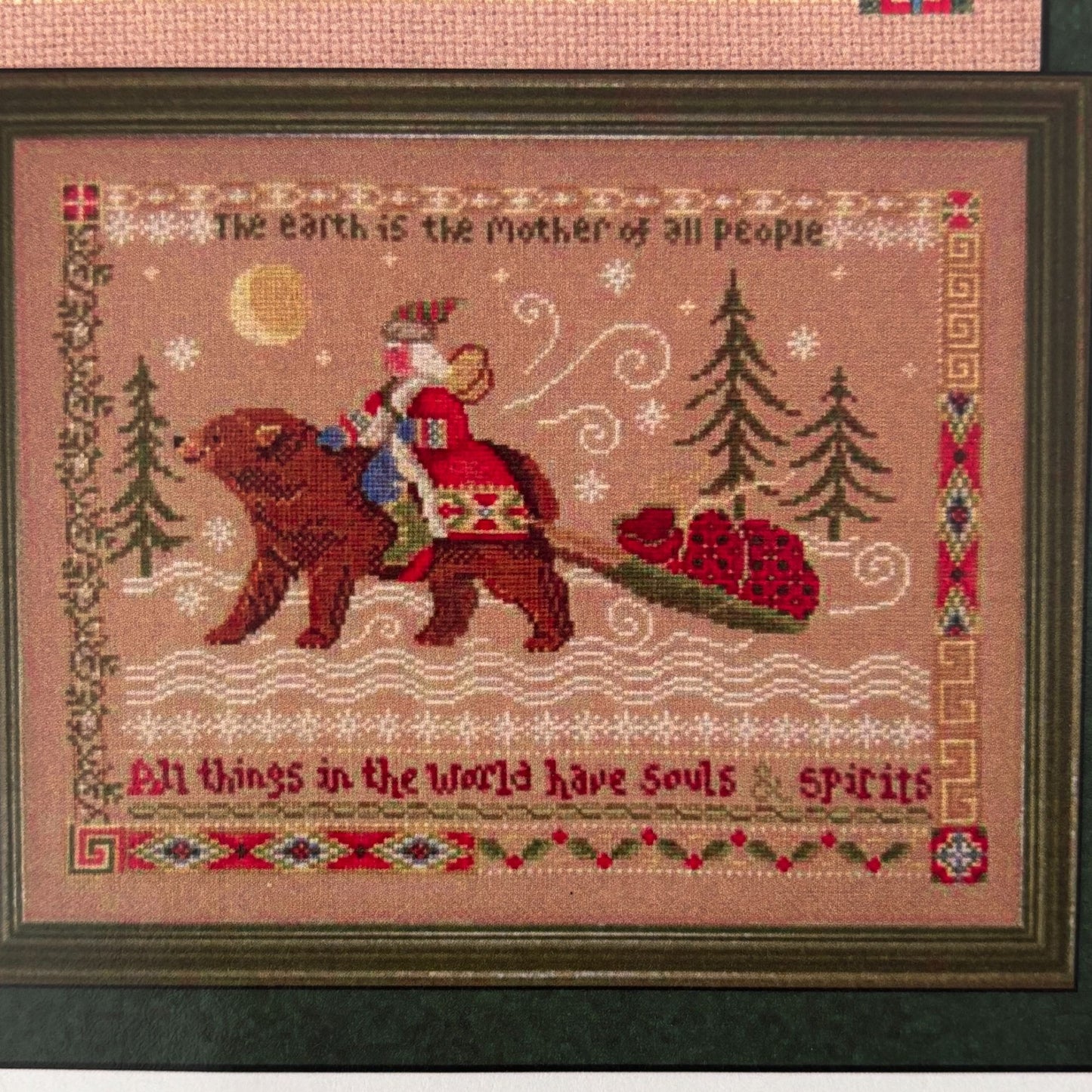 Imaginating Cross Stitch Pattern 1848 Kodiak Christmas Bear Santa Alaska Winter