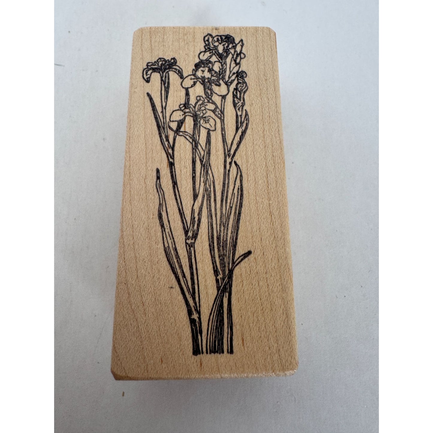 Rubber Poet Rubber Stamp Iris Flower Spring Garden Nature Easter Vertical Tall