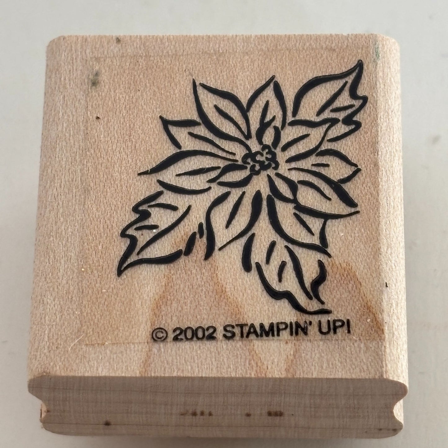 Stampin Up Rubber Stamp Poinsettia Flower Christmas Card Making Holidays Craft