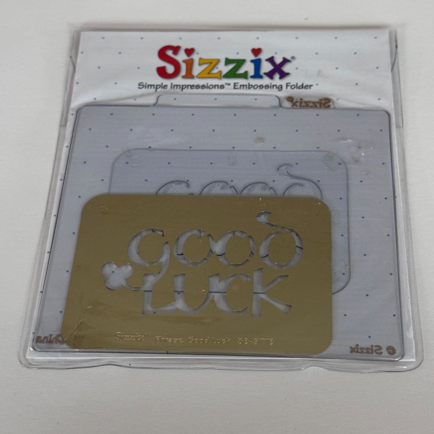 Sizzix Good Luck Embossing Folder Brass Stencil Counter Die Set Card Making Tool