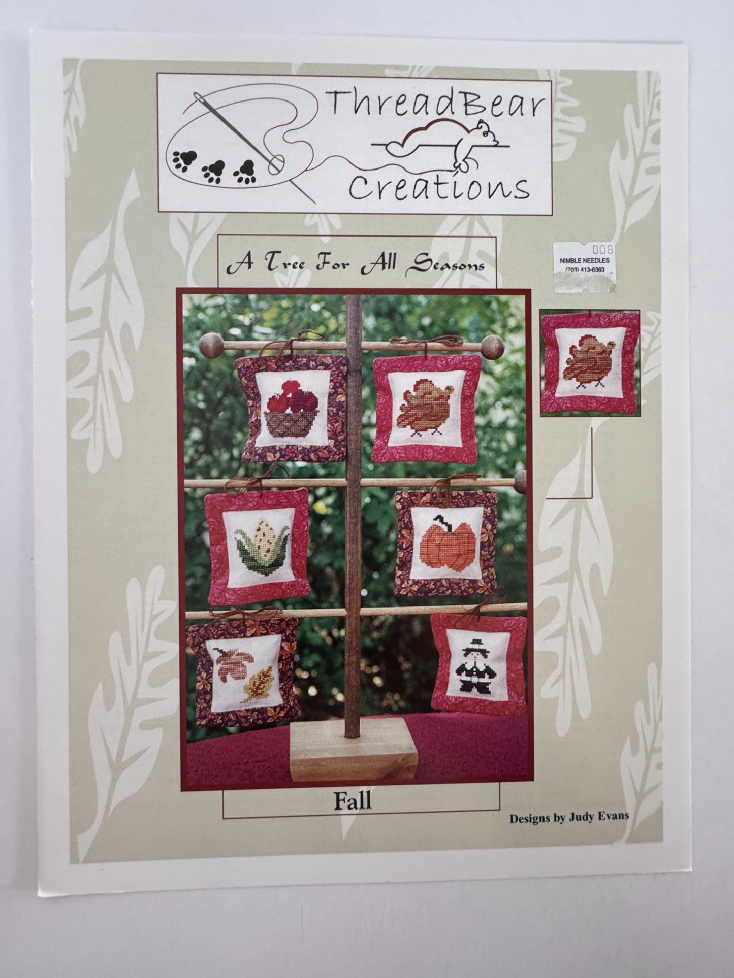 ThreadBear Creations Cross Stitch Pattern A Tree For All Seasons Fall Turkey