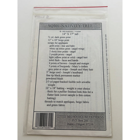 Little Brown House Quilting Pattern Nativity Tree Christmas Religious Christian