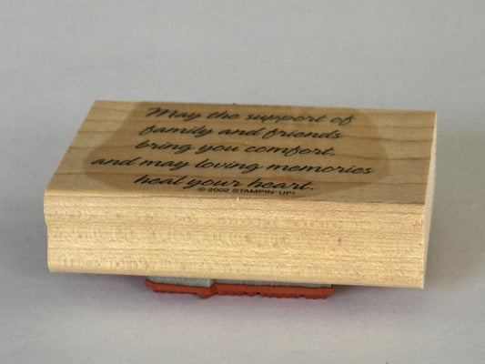 Stampin Up Rubber Stamp Sympathy Sentiment Card Making Words Support Heal Heart
