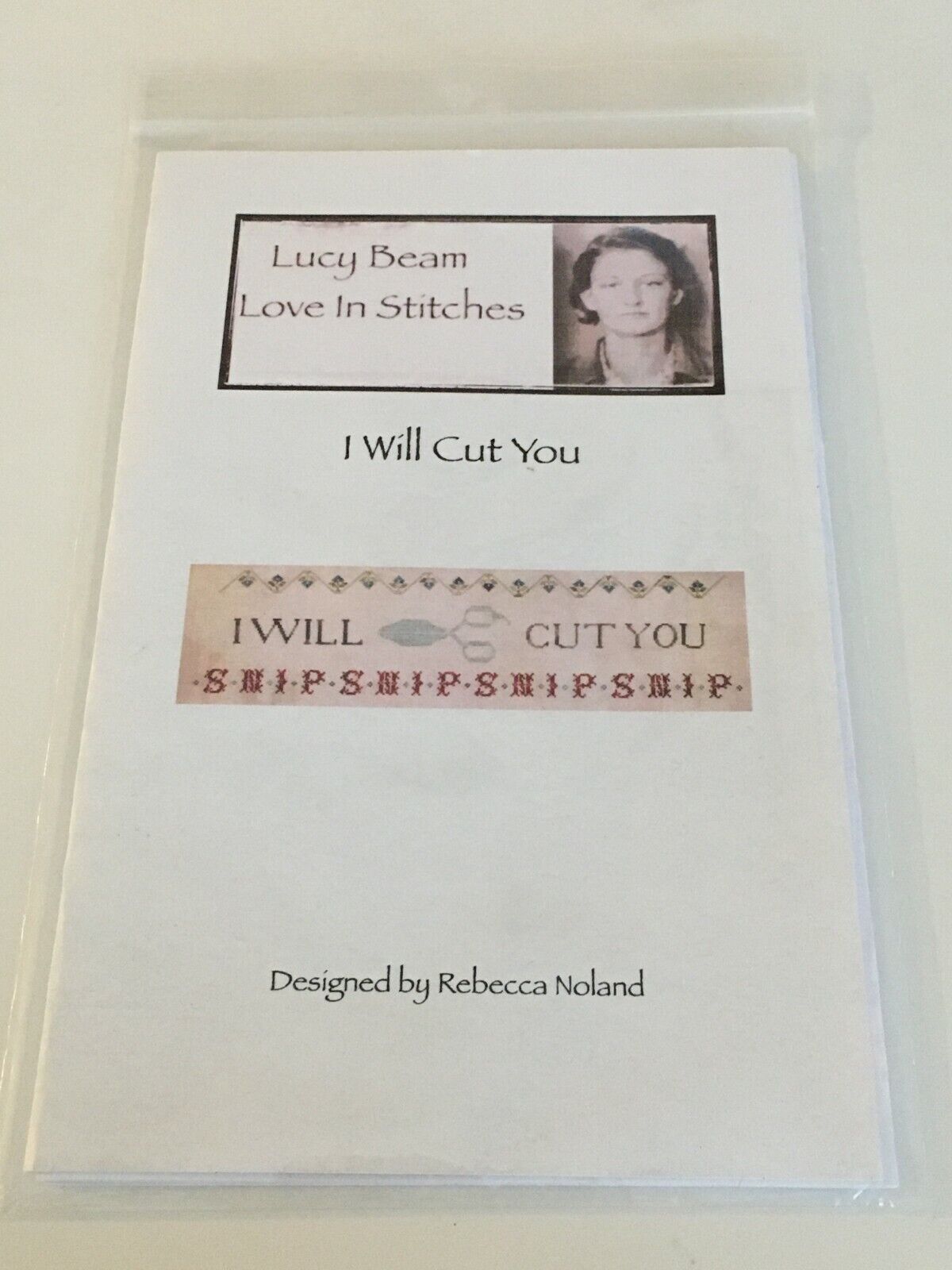 Lucy Beam Love In Stitches I Will Cut You Cross Stitch Pattern Funny Snarky Sewing Humor