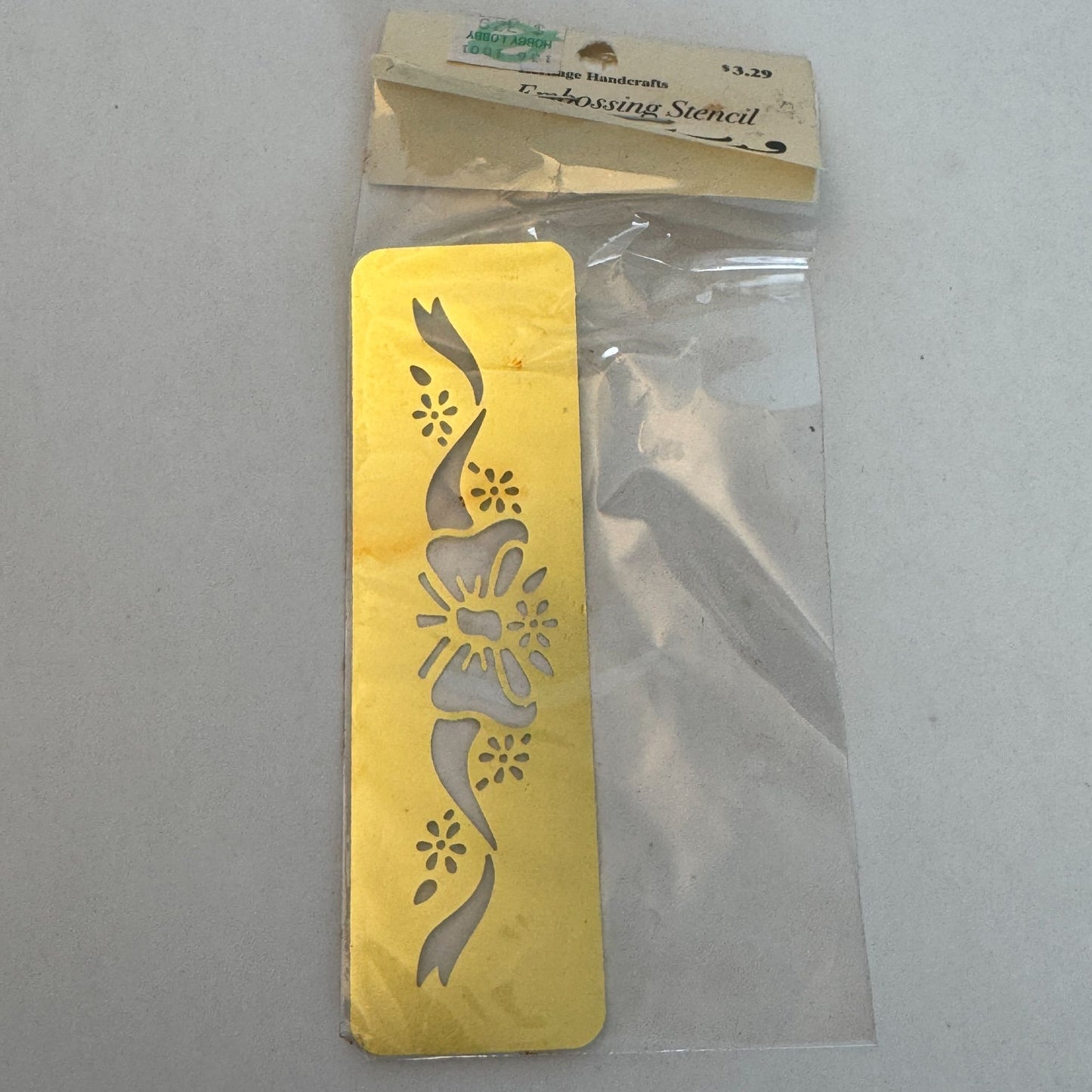 Heritage Handcrafts Embossing Brass Stencil Gift Bow Border Ribbon Paper Craft