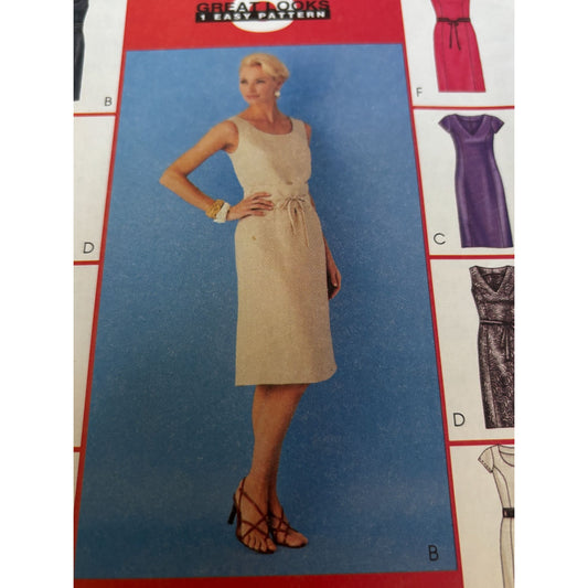 McCalls Sewing Pattern 3673 Straight Dress Career Work 8 Looks 14 16 18 20 Uncut