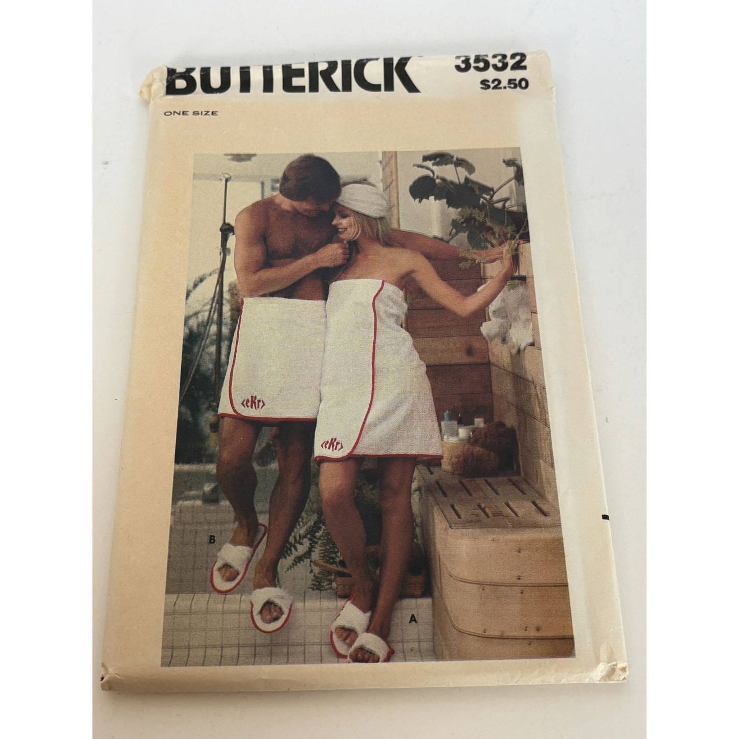 Butterick Sewing Pattern 3532 Bath Accessories Wrap Towel Cover Ups Slippers UC