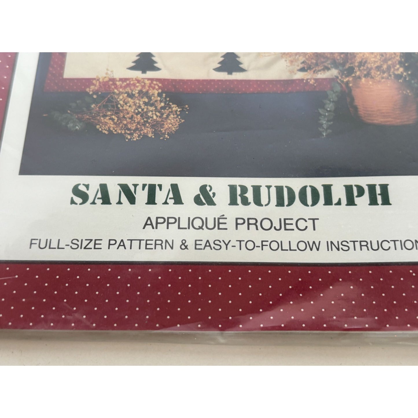 Alma Lynne Applique Quilt Pattern Santa Rudolph Christmas Home Decor 30x 30 Inch