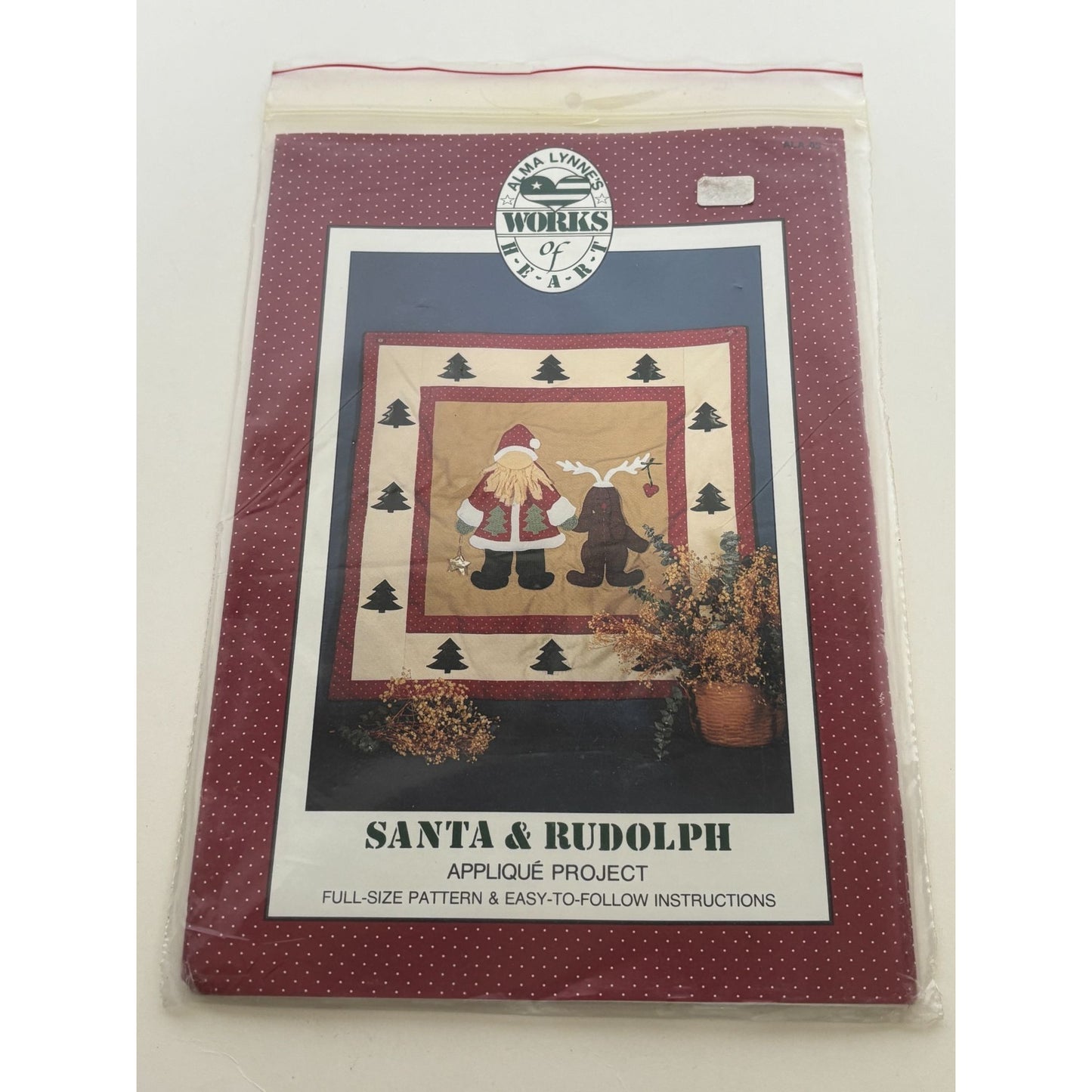 Alma Lynne Applique Quilt Pattern Santa Rudolph Christmas Home Decor 30x 30 Inch